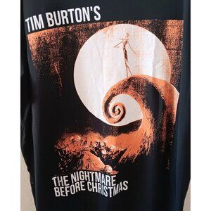 Disney Nightmare Before Christmas Tee Women's XXL Black Orange Halloween Jack